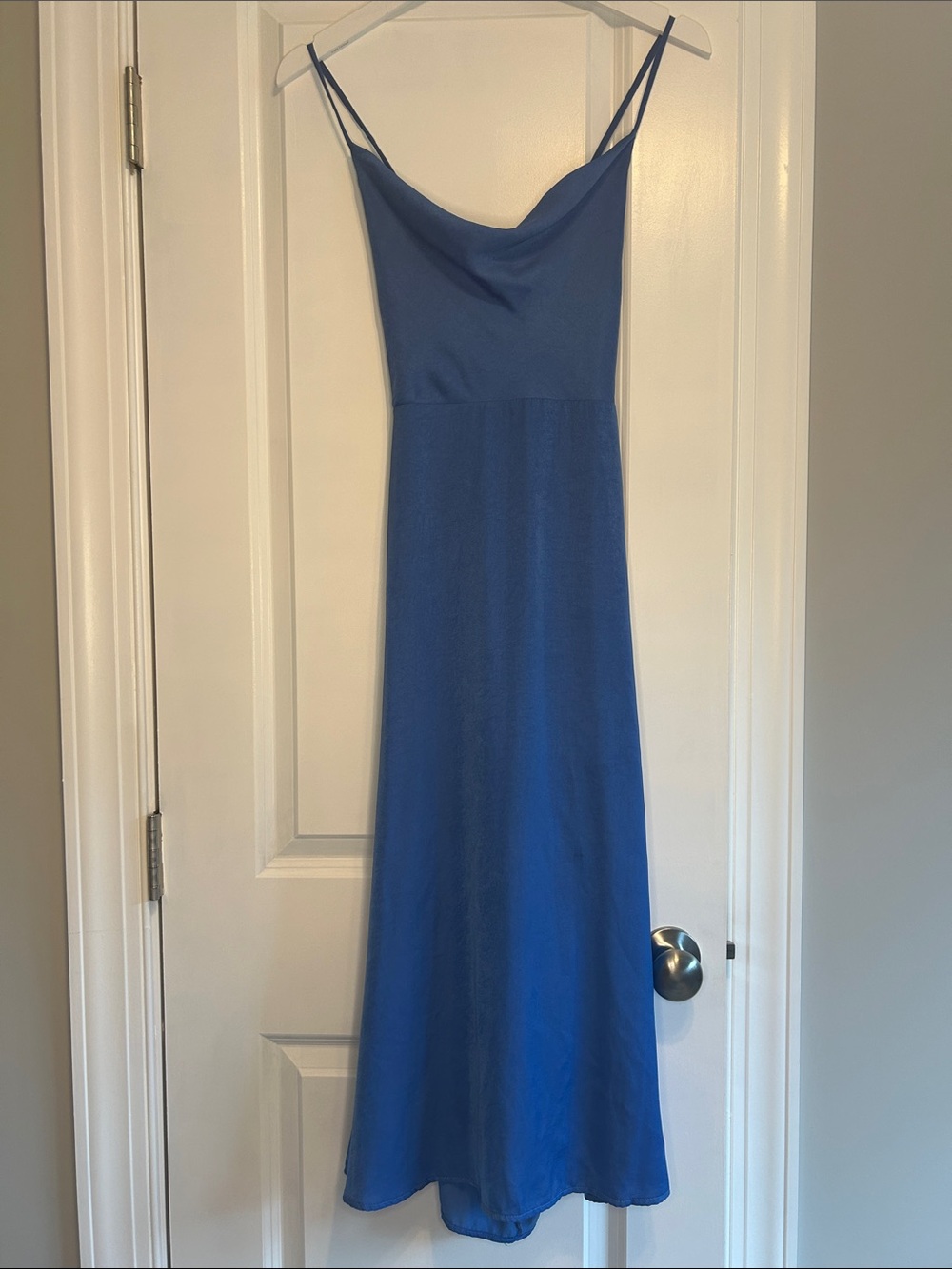 Blue Cowl Neck Slip Dress - Women